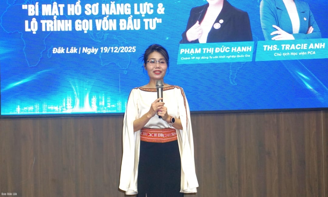 លោកស្រី លឿង ធី ធុយ អាញ នាយិកាមជ្ឈមណ្ឌលនវានុវត្តន៍ និងសហគ្រិនភាពខេត្តដាក់ឡាក់ (DIH)