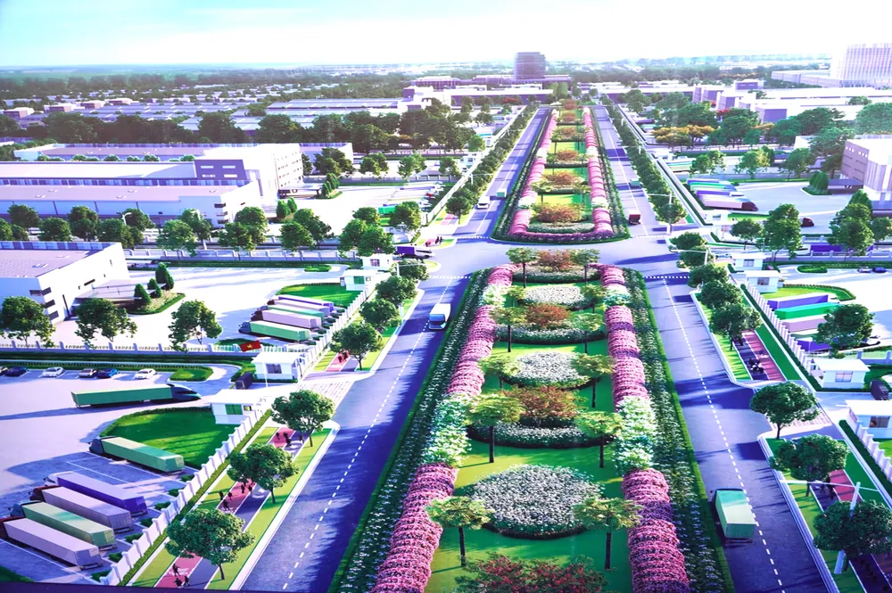 Tampilan perspektif sebagian dari proyek kawasan industri Bau Can - Tan Hiep.