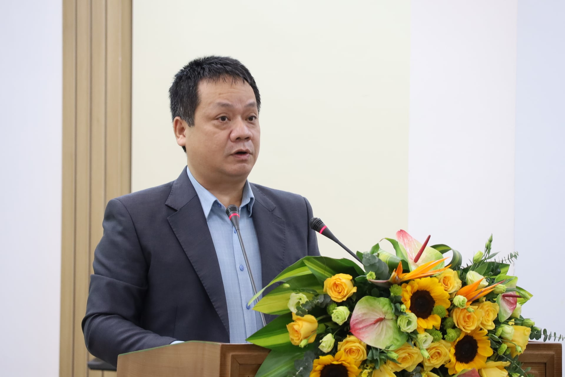 Theo ông Phạm Song Hà, thông qua chương trình, Báo Nhân Dân thể hiện trách nhiệm xã hội và mong muốn chung tay chăm lo Tết cho người lao động. Ảnh: Phương Linh.