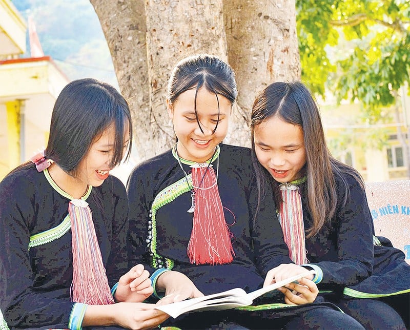The majority of students at Nậm Cha Ethnic Boarding Junior High School are children from remote villages and must live in the school's dormitory.