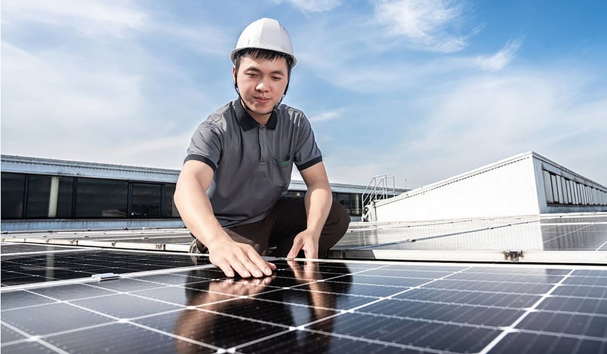 Việc chuyển đổi sang năng lượng tái tạo với hệ thống điện mặt trời đã giúp Schaeffler Việt Nam giảm thải đến 1.840 tấn khí CO2 mỗi năm. Ảnh: Schaeffler Việt Nam.