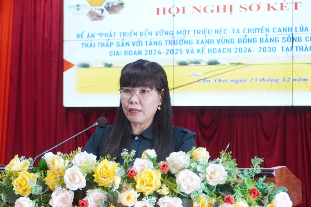 Bà Nguyễn Thị Giang - Phó Giám đốc Sở Nông nghiệp và Môi trường TP. Cần Thơ định hướng kế hoạch triển khai Đề án giai đoạn 2026-2030. Ảnh: Kim Anh.