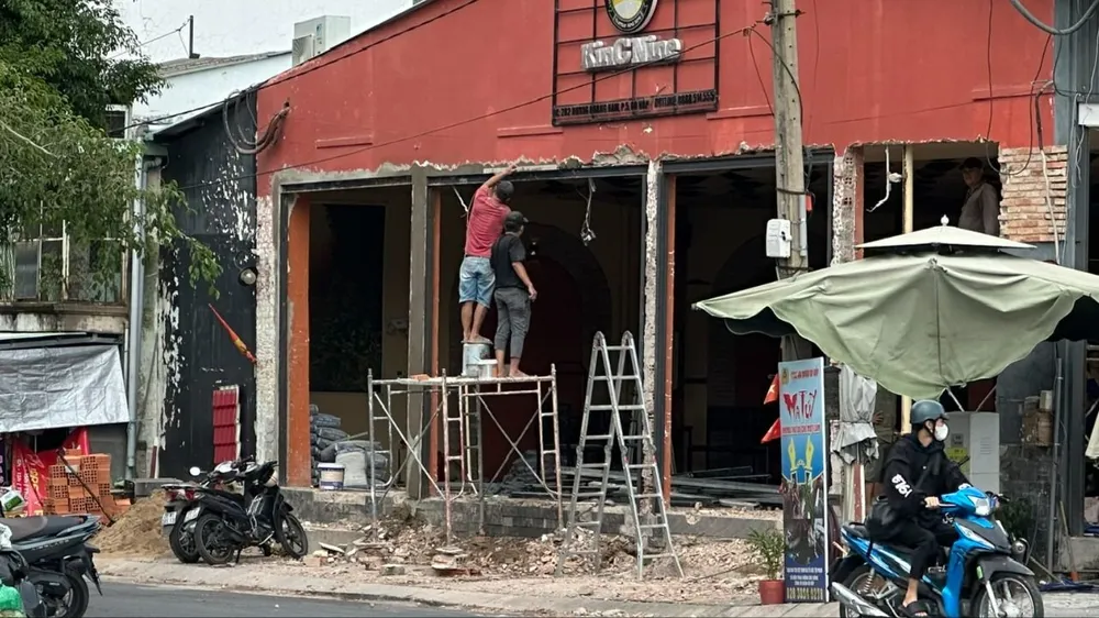 Ένα κατασκευαστικό έργο στην οδό Duong Quang Ham, στην περιοχή An Nhon, στην πόλη Χο Τσι Μινχ.