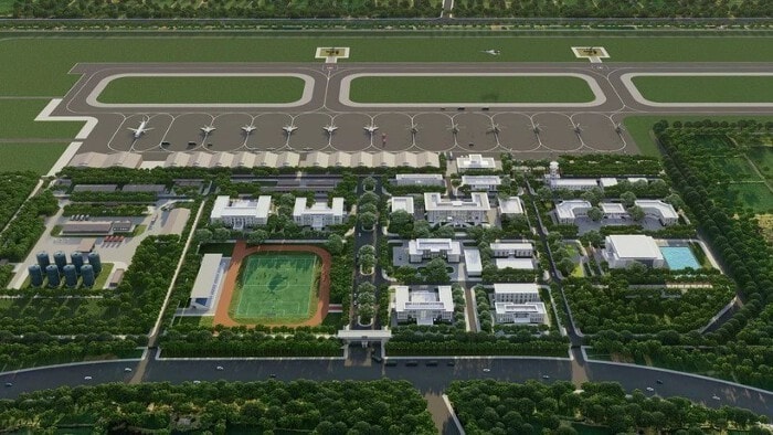 A perspective of the future infrastructure of Gia Binh International Airport.