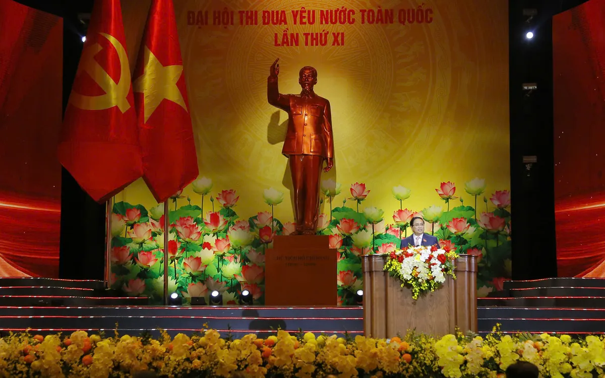 Thủ tướng Phạm Minh Chính phát biểu. Ảnh: Hải Hưng