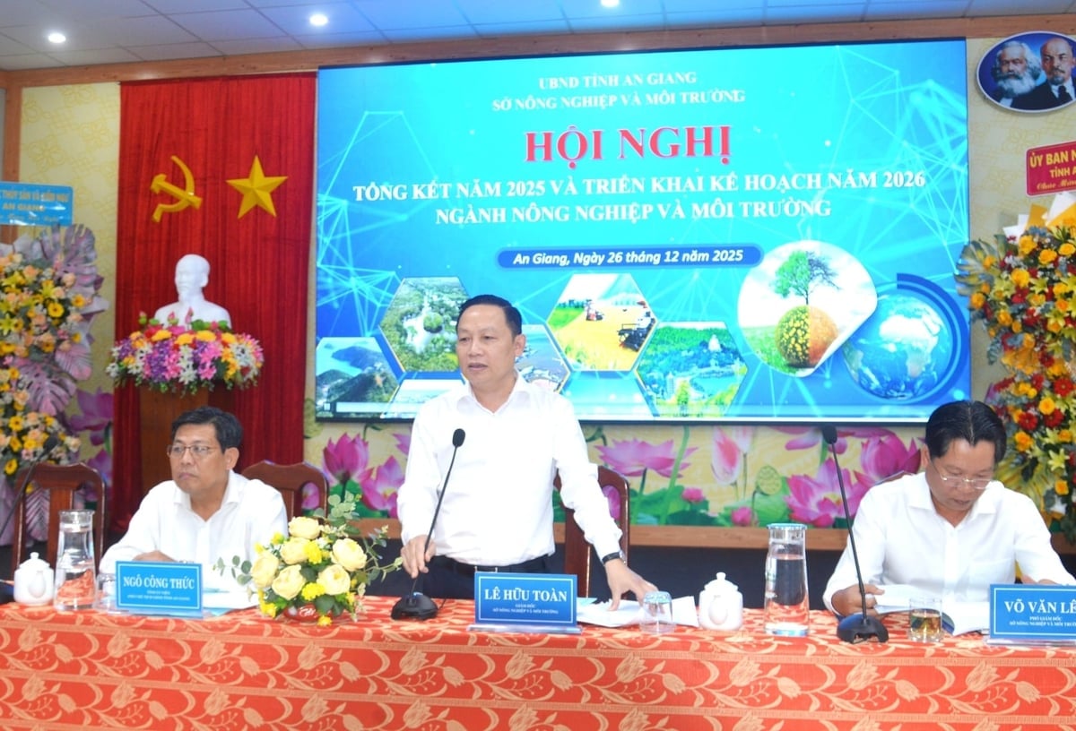 Sở Nông nghiệp và Môi trường An Giang tổ chức hội nghị tổng kết công tác năm 2025 và triển khai kế hoạch năm 2026. Ảnh: Trung Chánh.