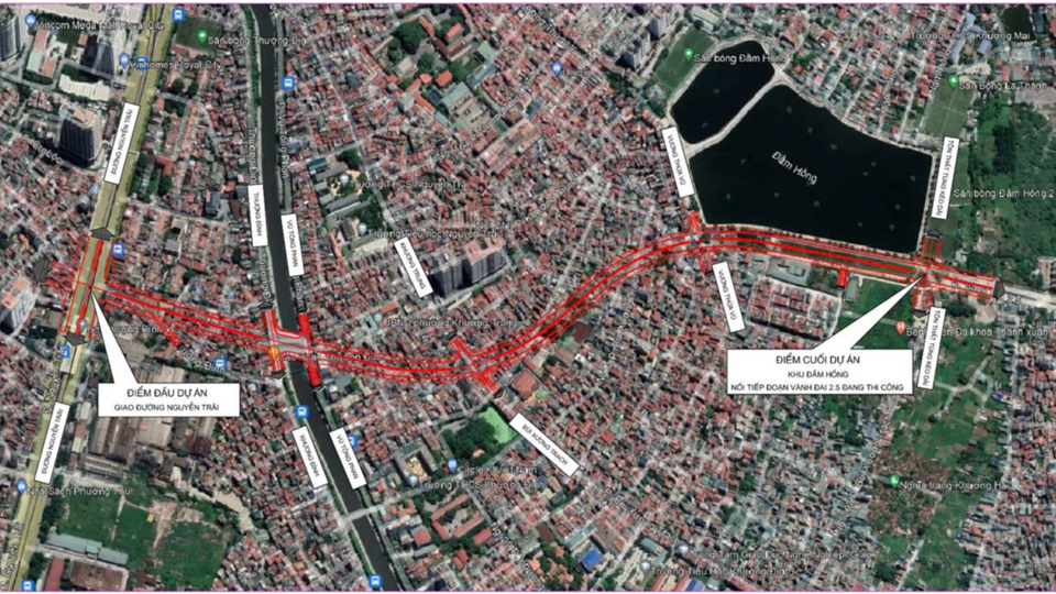 環状2.5号線建設投資プロジェクトの概要 - グエンチャイ通り（国道6号線）からダムホンまでの区間