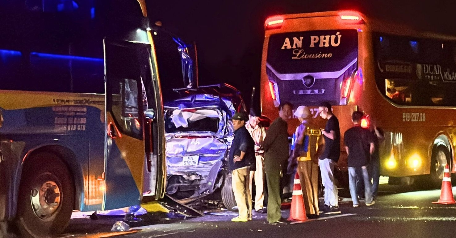 Plusieurs accidents sur l'autoroute Phan Thiet - Dau Giay, 3 personnes transportées aux urgences