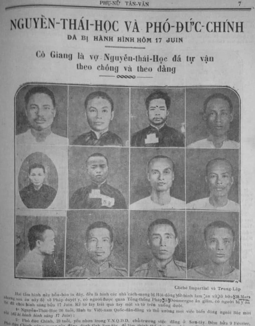 95 ans du soulèvement de Yen Bai (10 février 1930 / 10 février 2025) : Nguyen Thai Hoc, Pho Duc Chinh et leurs collègues du soulèvement de Yen Bai