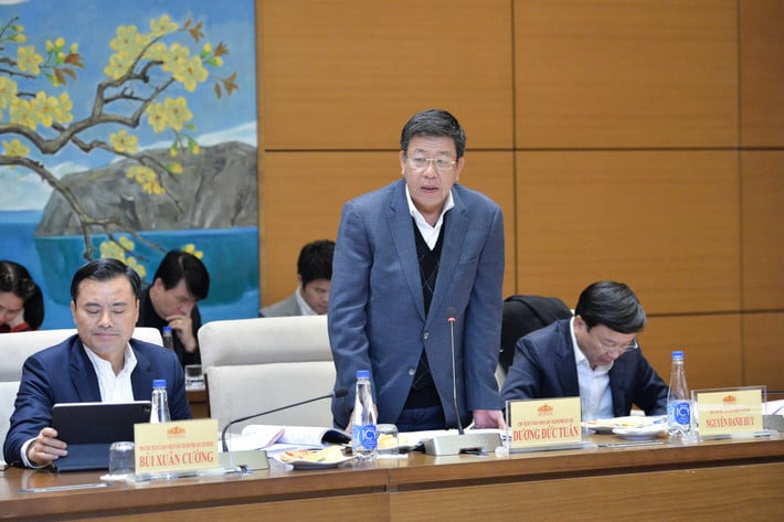 Der stellvertretende Vorsitzende des Volkskomitees von Hanoi, Duong Duc Tuan, hielt eine Rede. Foto: Quochoi.vn