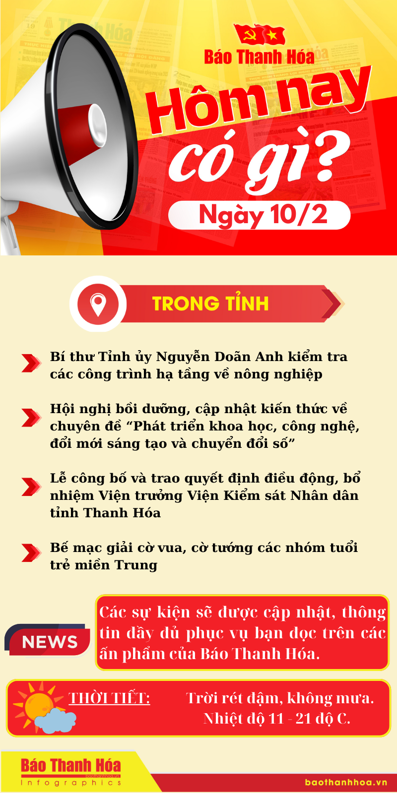 Hôm nay có gì? - Sự kiện nổi bật ngày 10/2/2025