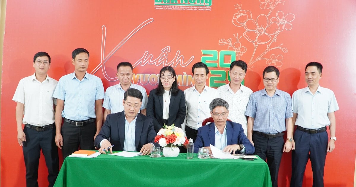 Signing ceremony to organize Dak Nong Marathon 2025 and U11 Football Tournament - Dak Nong Newspaper Cup