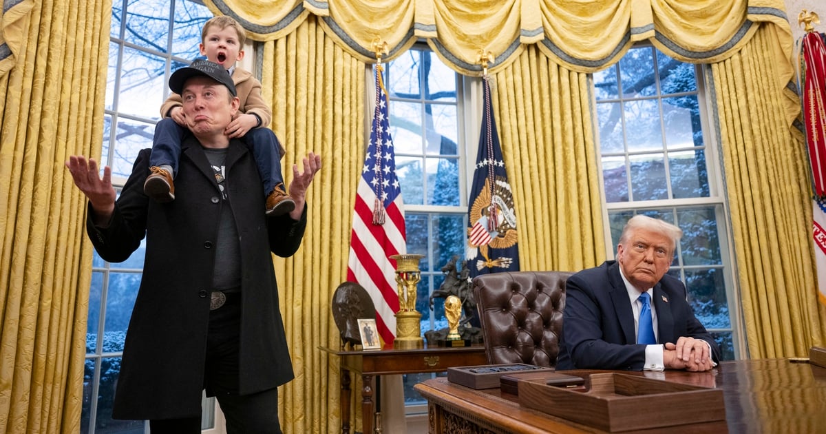 The moment billionaire Elon Musk took his son to the Oval Office went viral