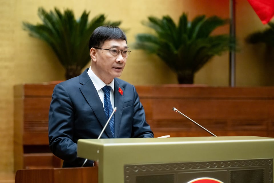 Chairman of the National Assembly's Economic Committee Vu Hong Thanh presents the inspection report - Photo: Quochoi.vn