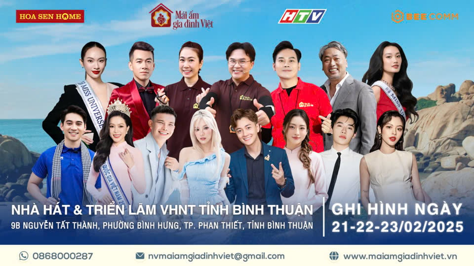 Des artistes invités ont participé à l'enregistrement du programme Vietnamese Family Home dans la ville. Phan Thiet, province de Binh Thuan