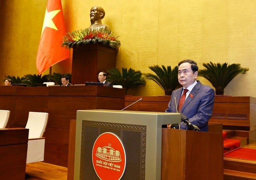 National Assembly Chairman Tran Thanh Man delivers the opening speech of the session. (Photo: Doan Tan/VNA)