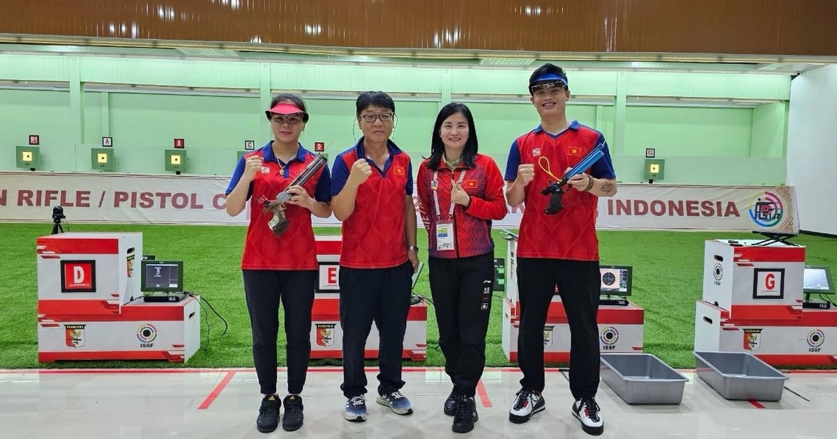 Zwei talentierte Schützen, Trinh Thu Vinh und Pham Quang Huy, gewinnen weiterhin die Asienmeisterschaft.