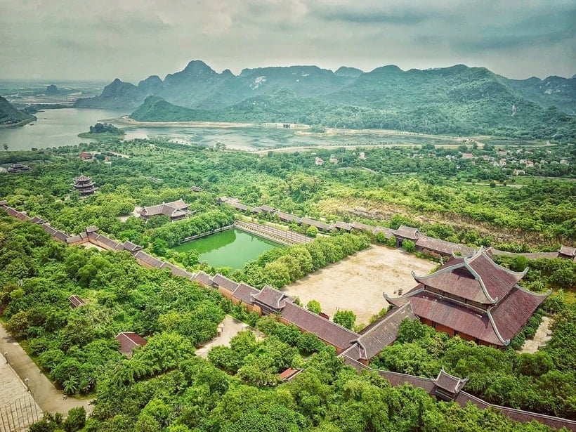 Una esquina de la pagoda Bai Dinh desde arriba. (Foto: Mai Mai/Vietnam+)