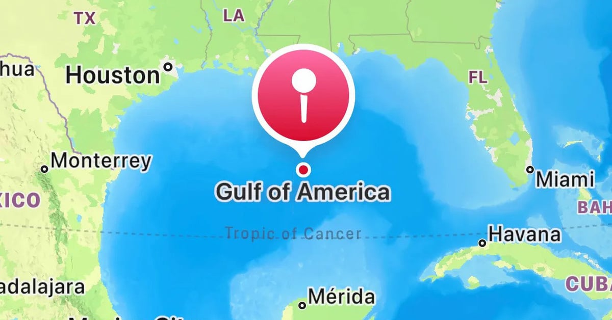 Apple เปลี่ยนชื่อ Gulf of Mexico เป็น Gulf of America สำหรับผู้ใช้ในสหรัฐอเมริกา