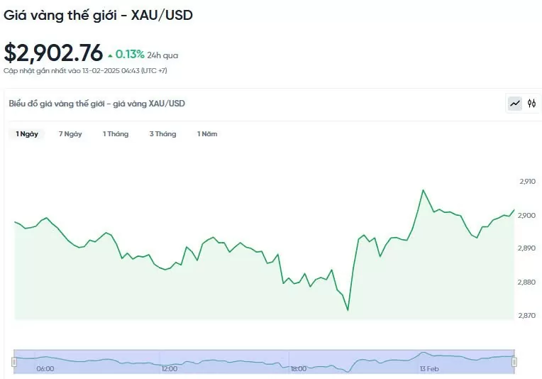 Giá vàng hôm nay 13/02/2025: