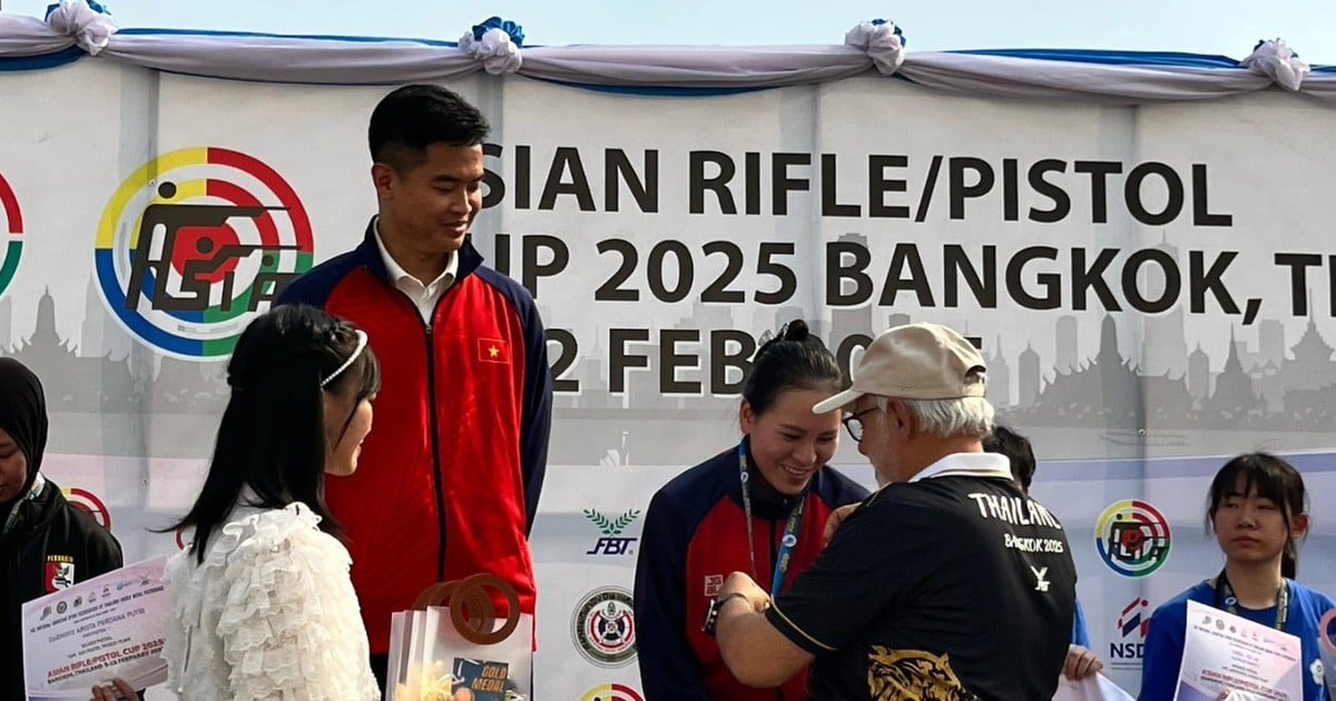 Pham Quang Huy und Trinh Thu Vinh gewannen beim Asian Shooting Cup weitere Medaillen.