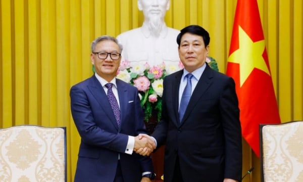 El presidente Luong Cuong recibe al ministro de Asuntos Exteriores de Laos en visita oficial a Vietnam