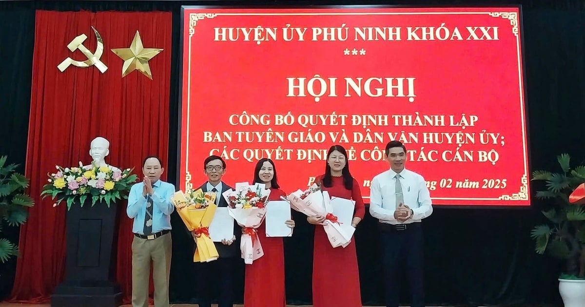 Phú Ninh công bố quyết định thành lập Ban Tuyên giáo và Dân vận Huyện ủy