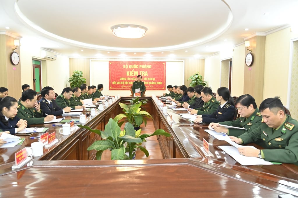 Senior Lieutenant General Hoang Xuan Chien delivered a concluding speech on the inspection contents.