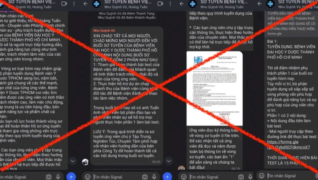 Cảnh báo giả mạo Bệnh viện Đại học Y Dược để lừa đảo tuyển dụng - Ảnh 1.
