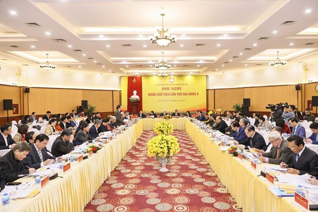 Scene of the 2nd Conference of the Presidium, Term X - Central Committee of the Vietnam Fatherland Front