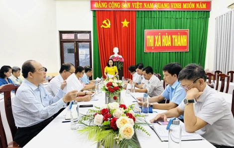 Reviewing the draft resolution submitted to the 14th session of the 12th Town People's Council