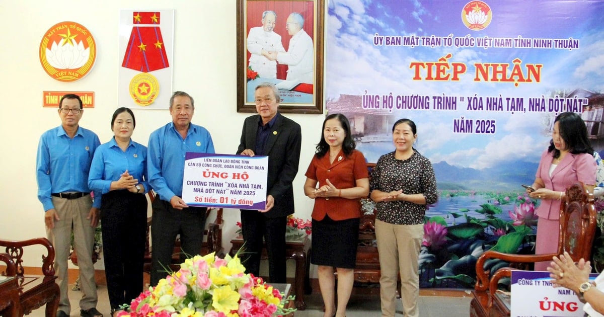 Le Front provincial de Ninh Thuan reçoit 1 milliard de VND pour aider à éliminer les logements temporaires et délabrés