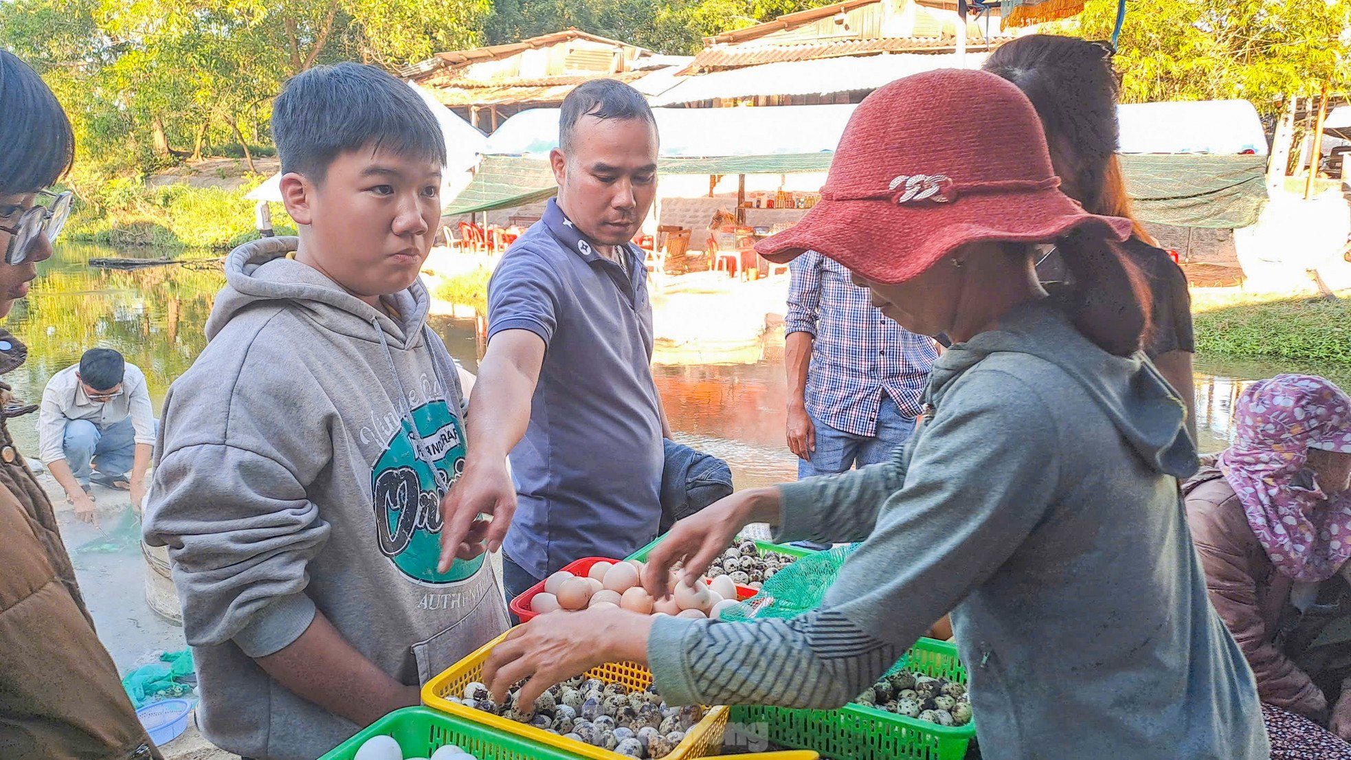 ស្ទ្រីមប្លែកនៅ Binh Dinh ទឹកឆ្អិនពង រូបថត ៦