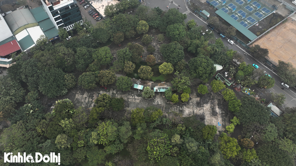 Hill A1 seen from above is the most degraded area in Cau Giay Park.