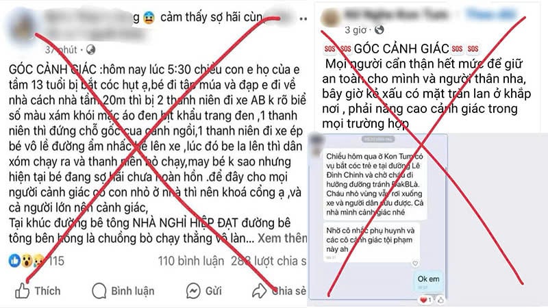 Information on child kidnapping in Kon Tum city is a fake picture 1