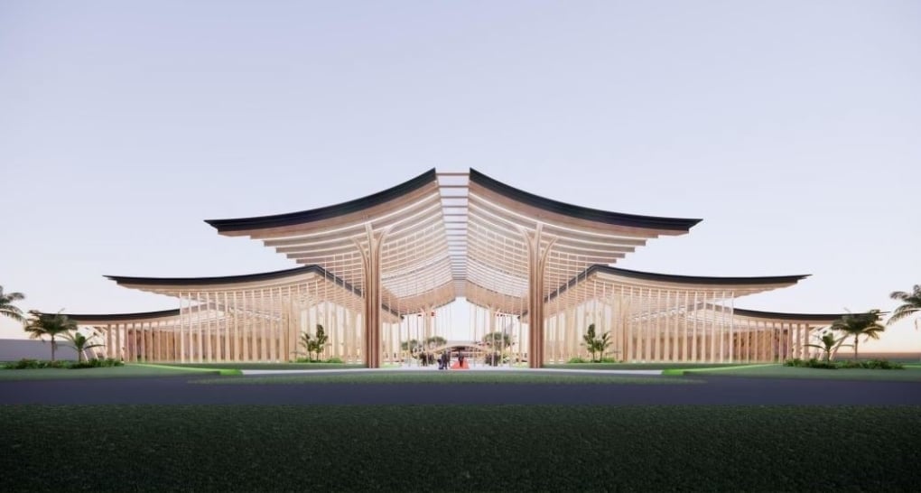 Perspective of Gia Binh International Airport passenger terminal.