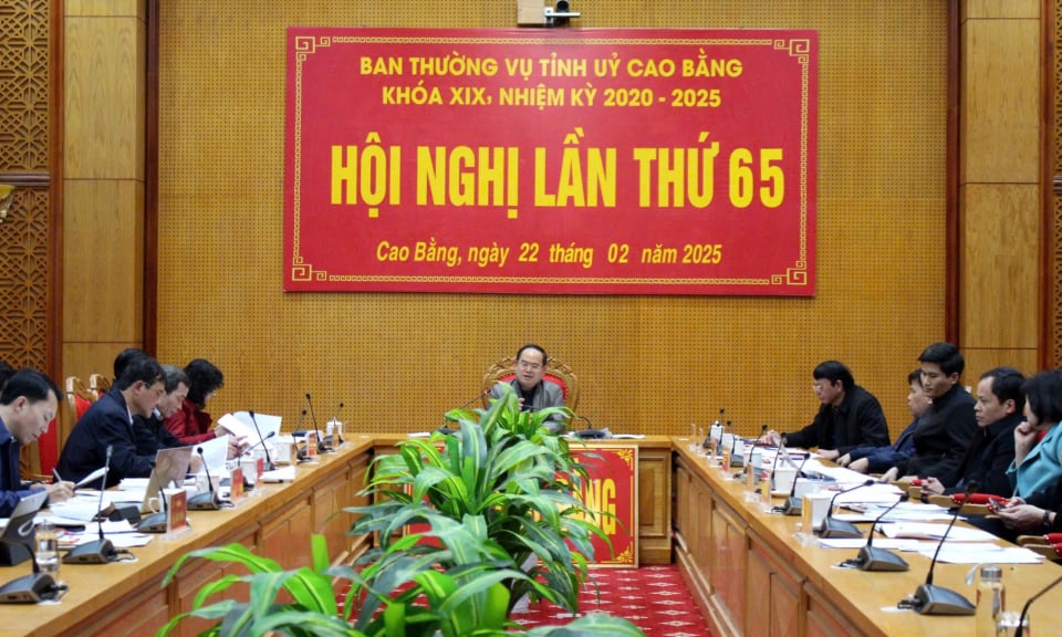 Hội nghị Ban Thường vụ Tỉnh ủy lần thứ 65