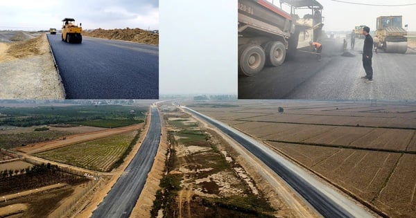 Ring Road 4 - Capital Region through Bac Ninh paved with first meters of asphalt concrete