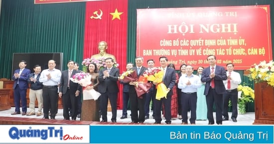 Công bố các quyết định của Tỉnh ủy, Ban Thường vụ Tỉnh ủy về công tác tổ chức, cán bộ