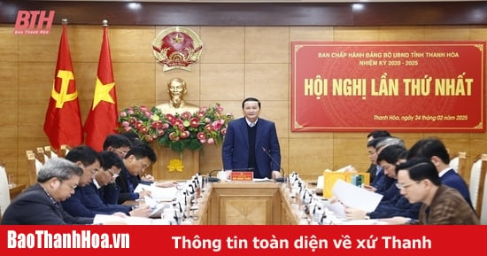 The first meeting of the Party Executive Committee of Thanh Hoa Provincial People's Committee, term 2020-2025