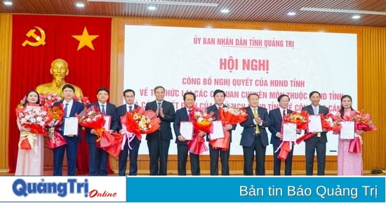 Công bố nghị quyết, quyết định về tổ chức lại các cơ quan chuyên môn và công tác cán bộ thuộc UBND tỉnh