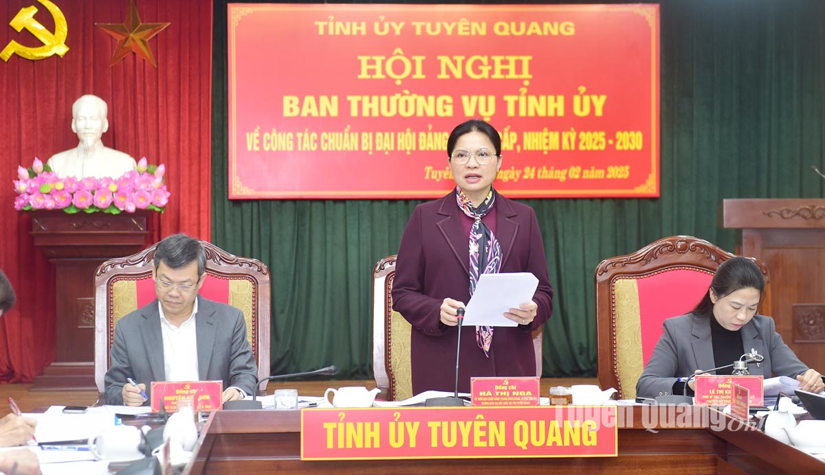 Hội nghị Ban Thường vụ Tỉnh ủy về công tác chuẩn bị đại hội Đảng các cấp