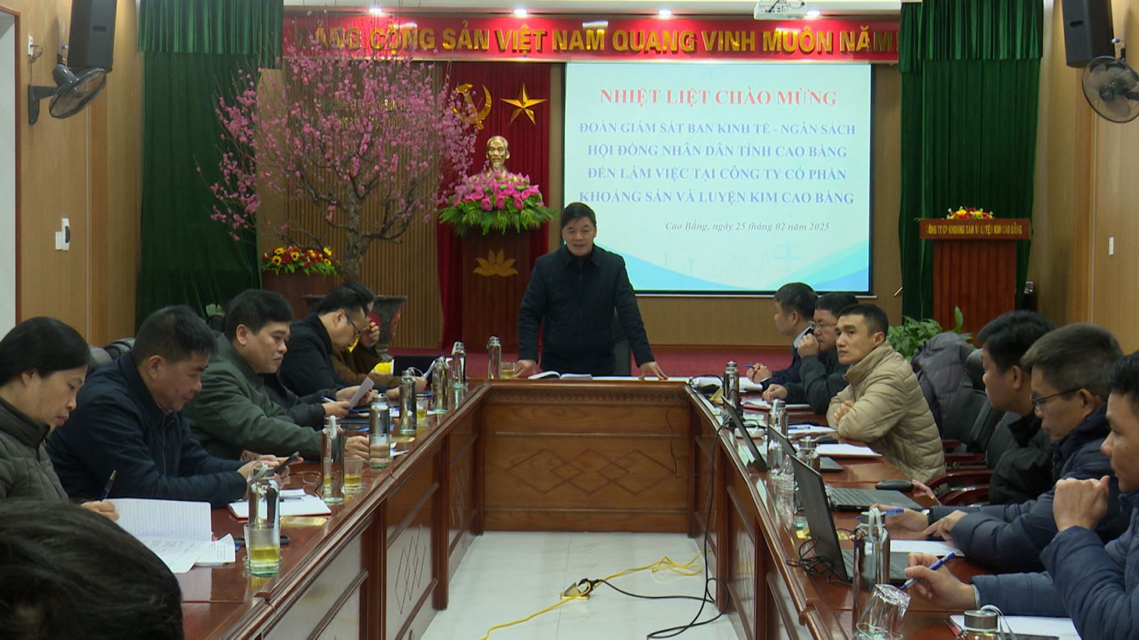 El Comité Económico y Presupuestario del Consejo Popular Provincial supervisa la implementación de la gestión estatal de las actividades minerales en el distrito de Nguyen Binh.