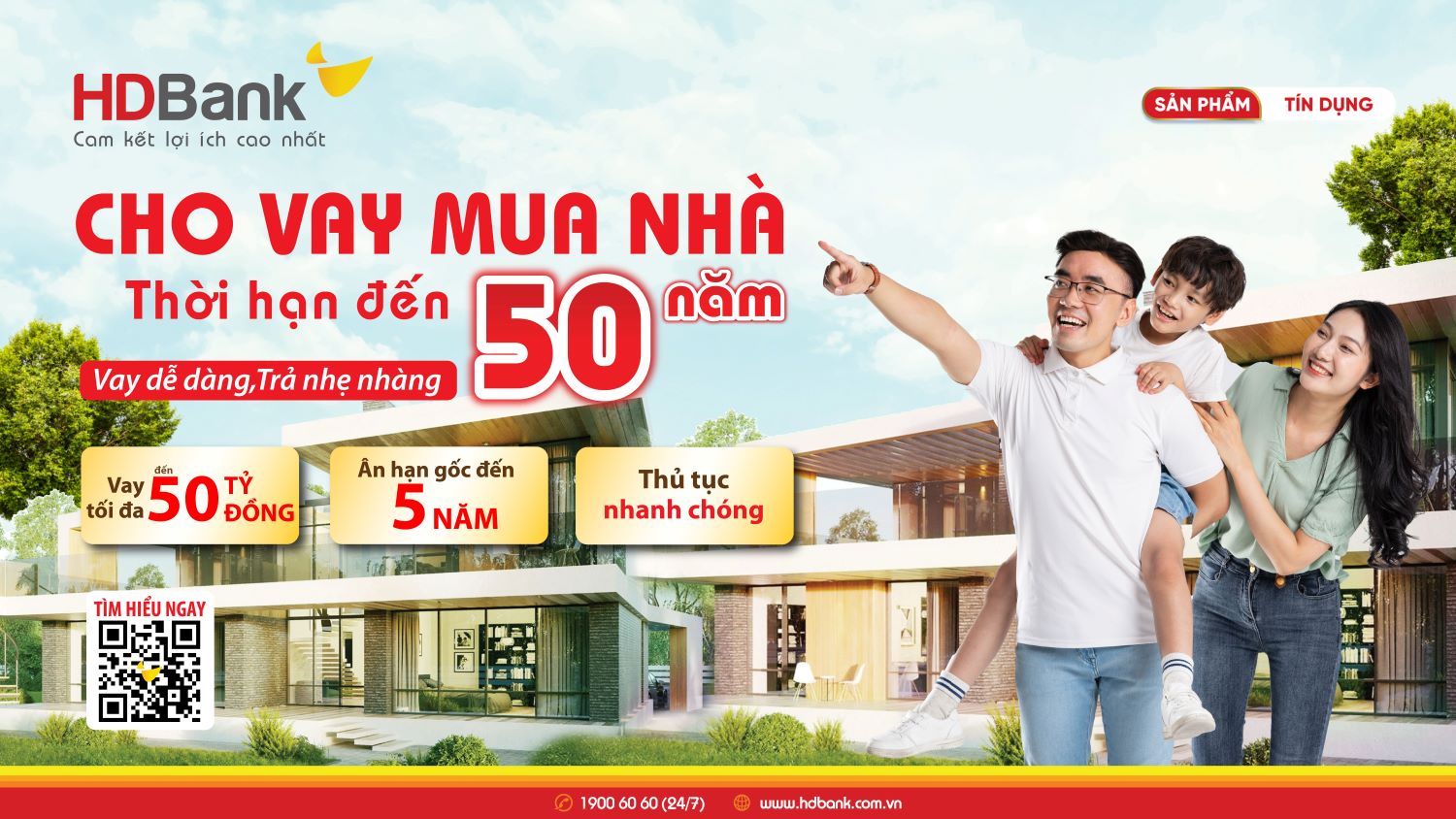 HDBank เสนอสินเชื่อที่อยู่อาศัยนานถึง 50 ปี อัตราดอกเบี้ยเริ่มต้นเพียง 4.5%