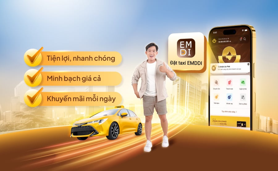 Đặt taxi nhanh chóng, dễ dàng trên ứng dụng LPBank