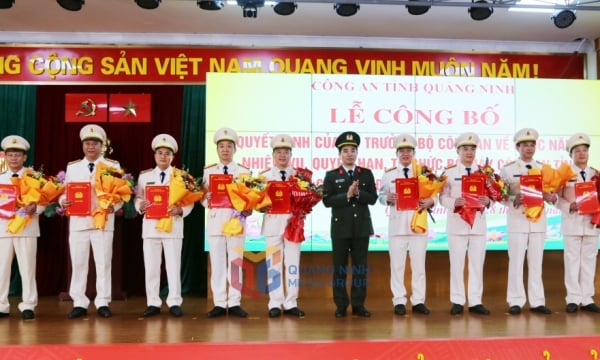 Se anuncian decisiones sobre la organización y el personal de la Policía Provincial de Quang Ninh