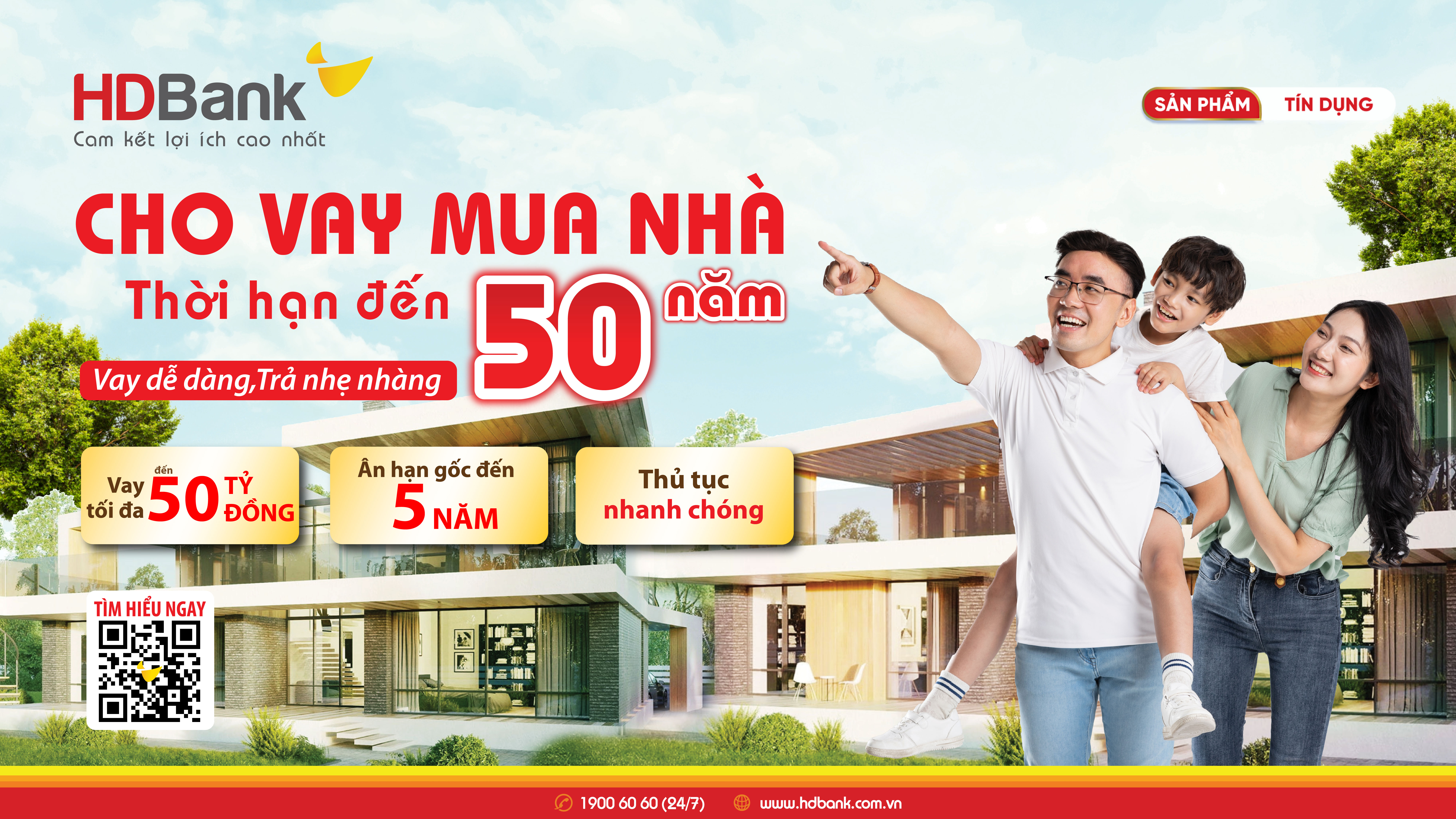 HDBank เปิดตัวแพ็คเกจสินเชื่อที่อยู่อาศัยสำหรับลูกค้ากลุ่มคนรุ่นใหม่ ผ่อนนานสูงสุด 50 ปี อัตราดอกเบี้ยเริ่มต้นเพียง 45% เท่านั้น