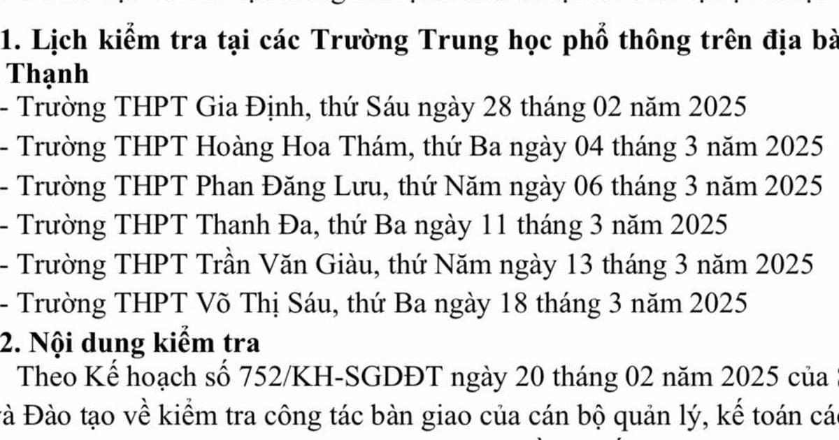 Ciudad Ho Chi Minh inspecciona las finanzas y el personal de muchas escuelas secundarias