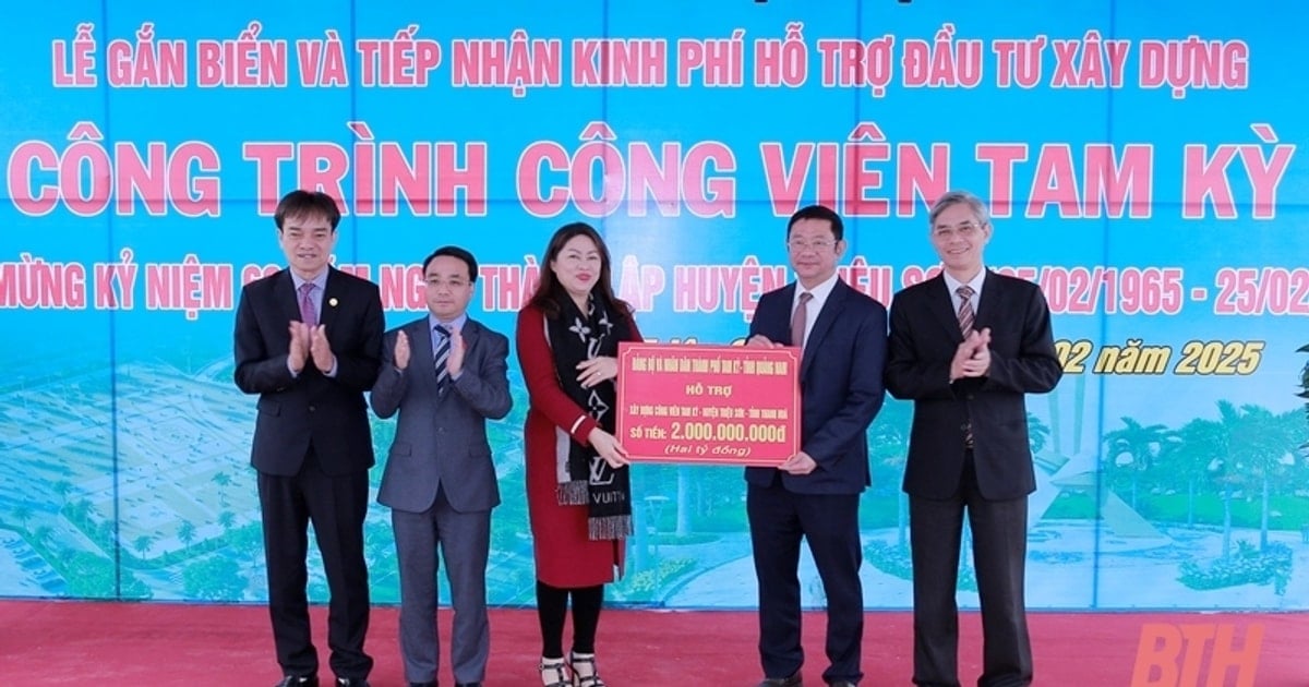 TP.Tam Kỳ hỗ trợ xây dựng Công viên Tam Kỳ tại huyện Triệu Sơn (Thanh Hóa)