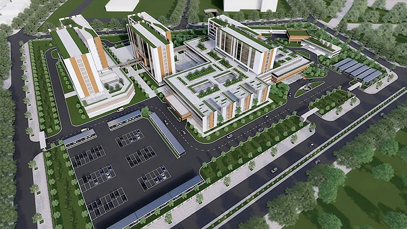 Representación del Hospital General Regional del Norte de Quang Binh (instalación 2), con una capacidad de 1.000 camas.